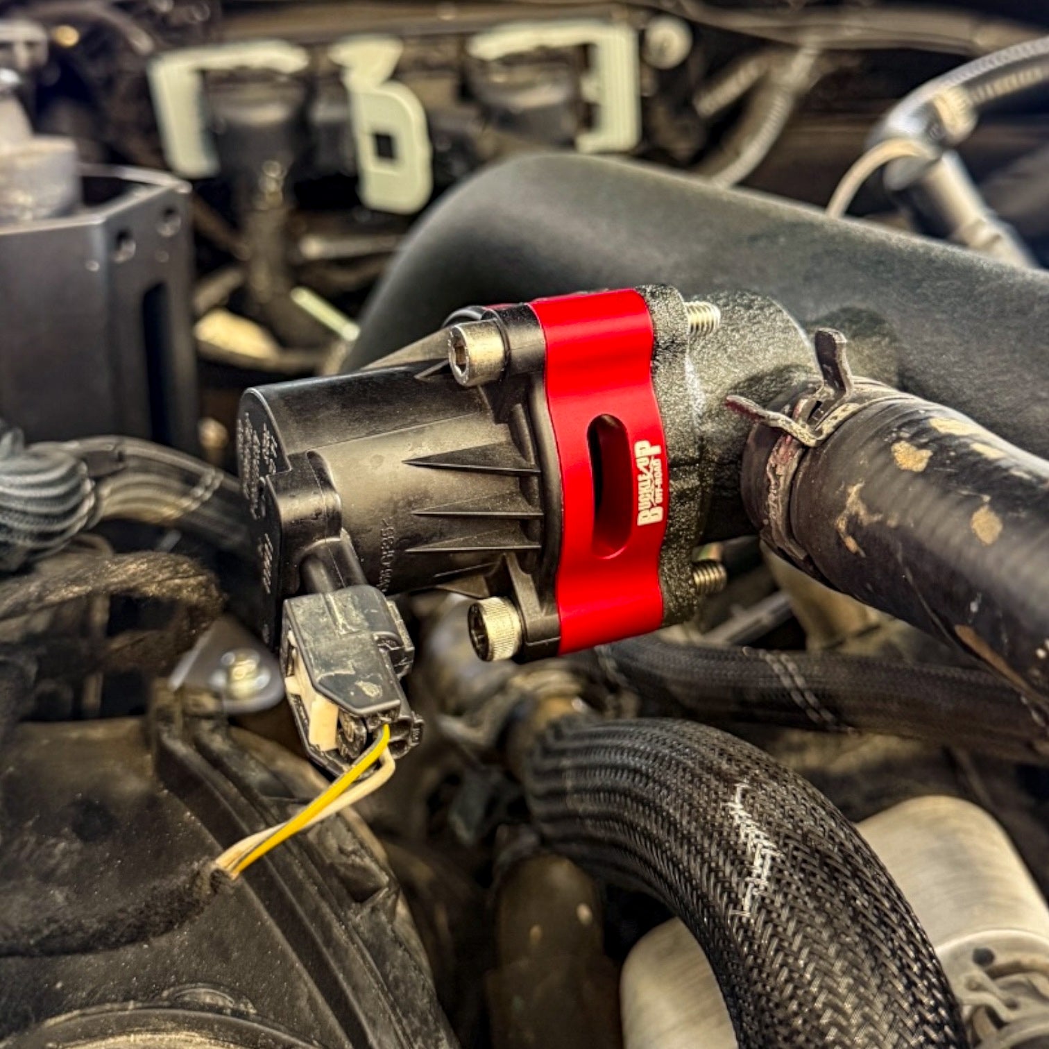 Buckle Up Off-Road Red Blow Off Valve Spacer for Ford Bronco, Bronco Raptor, Ranger Raptor & More | USA MADE