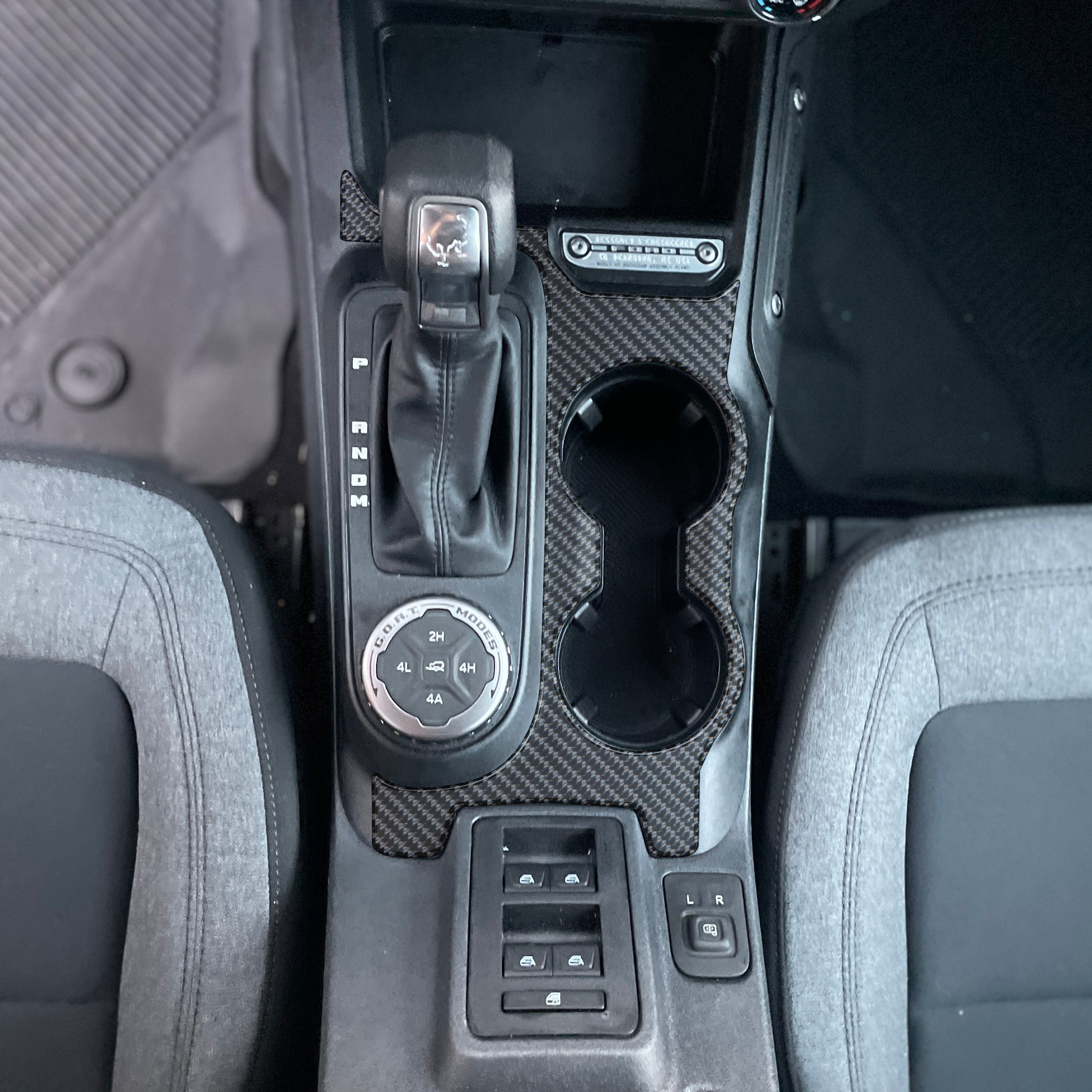 Tufskinz Transmission Center Console Accent Overlay Fits 2021-2025 Ford Bronco