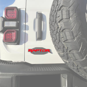 tuf-BRO067-CBO-G · Tufskinz Raptor Emblem Inserts Fits 2022-2025 Ford Bronco Raptor- Cyber Orange