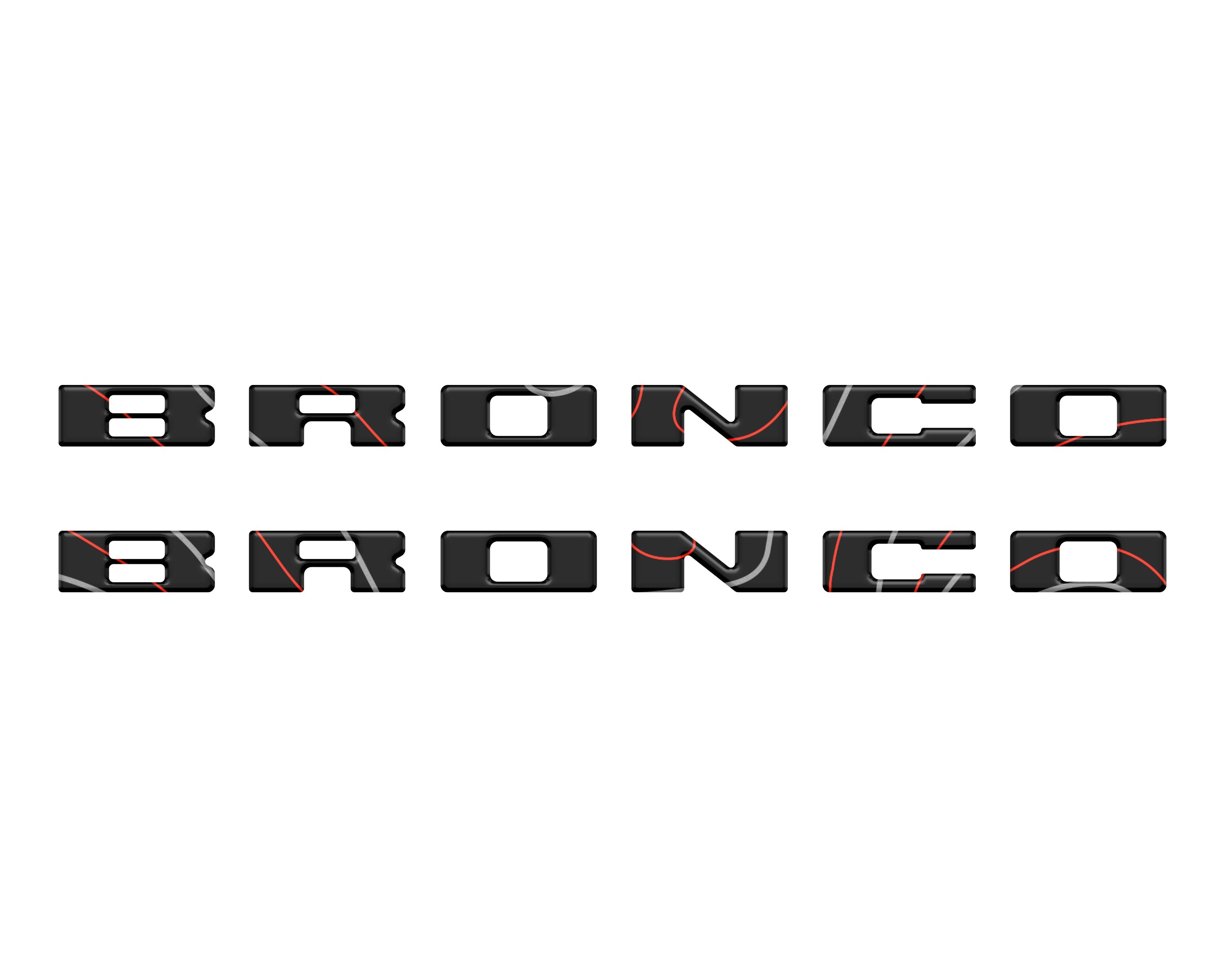 Tufskinz Bronco Running Board Letter Inserts/Overlays Fits 2021-2025 Ford Bronco