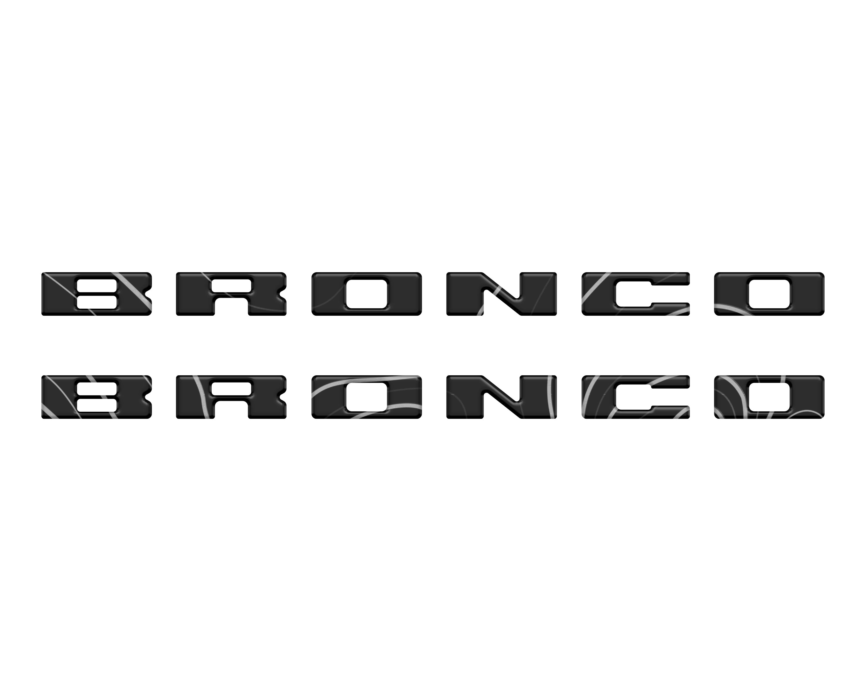 Tufskinz Bronco Running Board Letter Inserts/Overlays Fits 2021-2025 Ford Bronco
