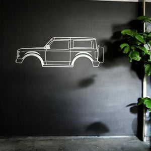 Buckle Up Off-Road 46" Metal Wall Art Hanging Silhouette of 21+ Ford Bronco (2 Door) | USA MADE