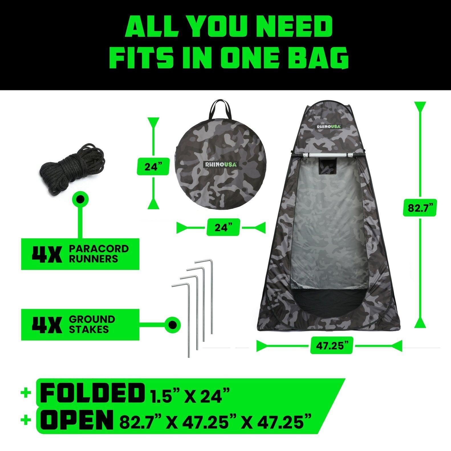 Rhino USA Popup Privacy Tent - Camo | CA-PT2X6-CAMO
