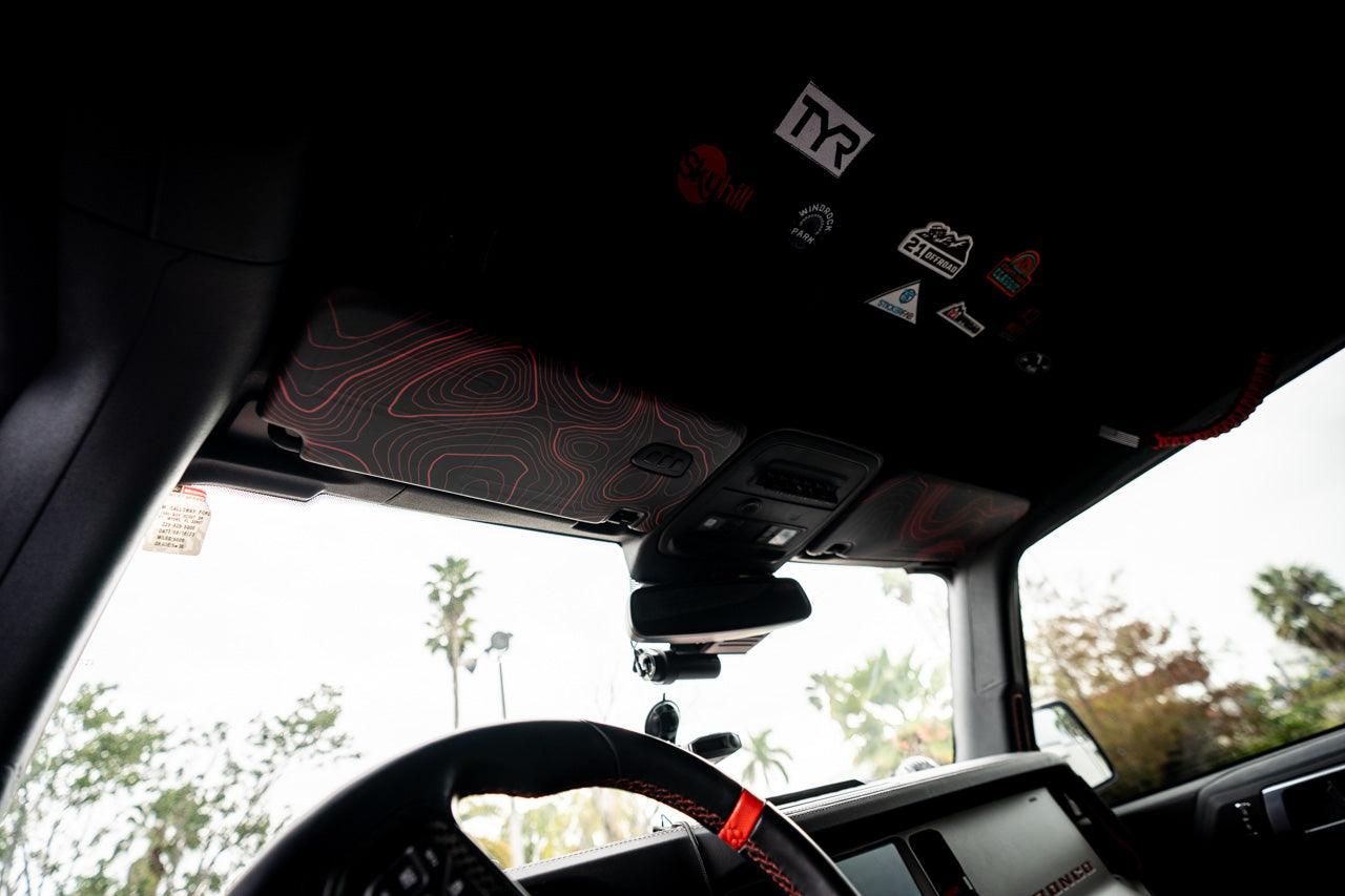 StickerFab Topographic Interior Sun Visor Overlays - 2024+ Ranger Raptor (with Homelink)