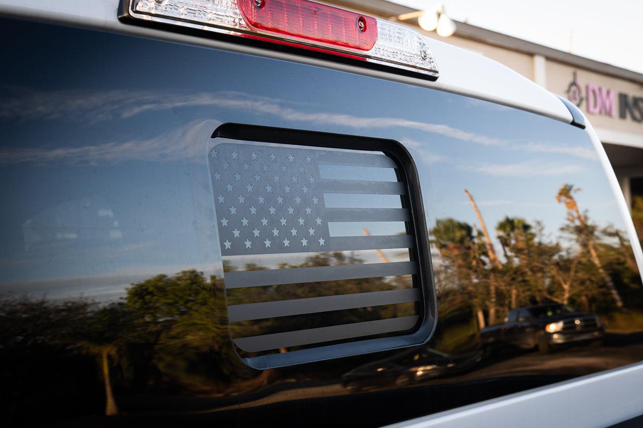 StickerFab American Flag Rear Window Overlay - 2024+ Ranger (Raptor) w/ Small Center Rear Window