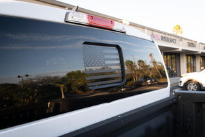 StickerFab American Flag Rear Window Overlay - 2024+ Ranger (Raptor) w/ Small Center Rear Window