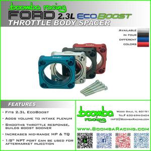 Boomba Racing 2.3L Throttle Body Spacer for 2021+ Ford Bronco & Ranger - Blue