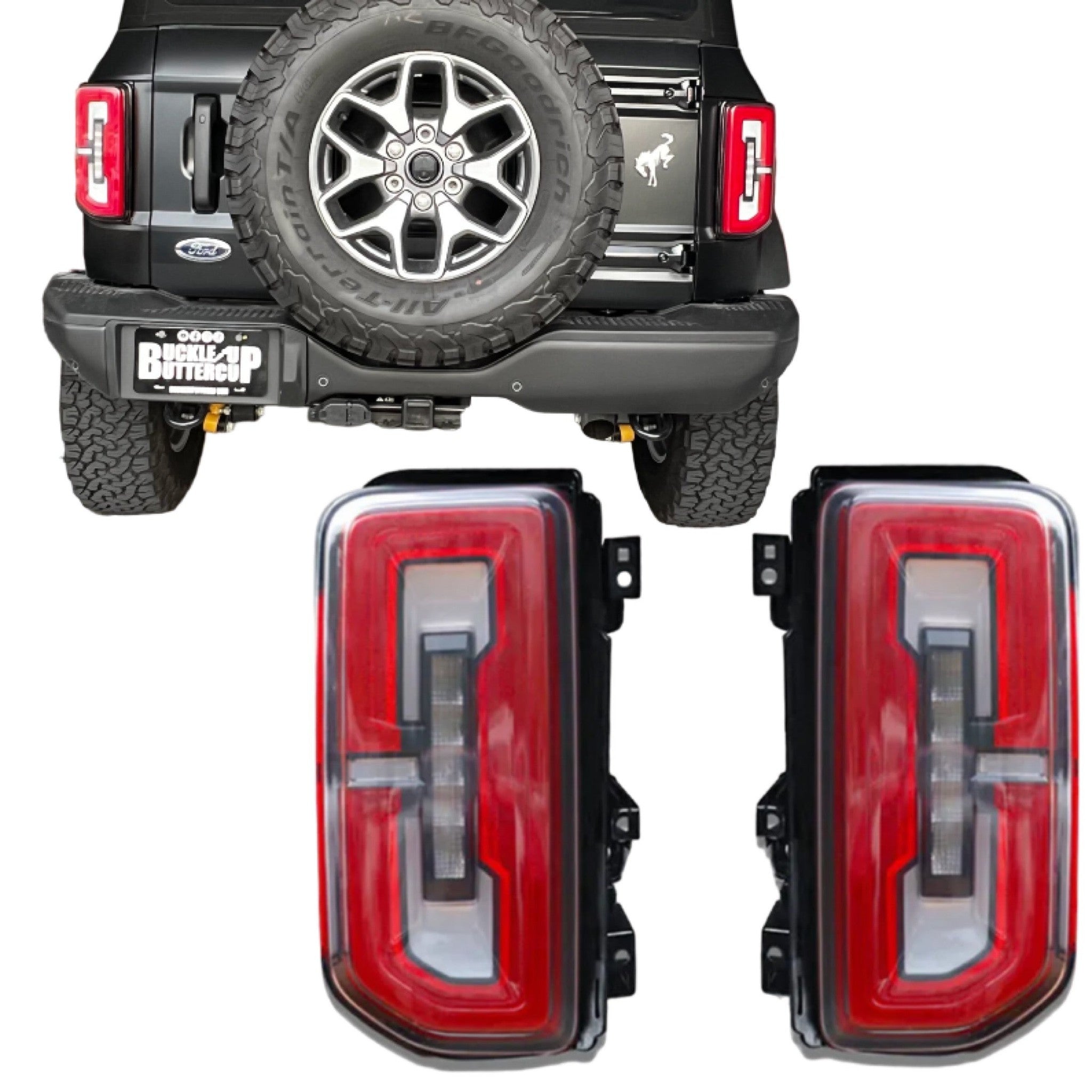 Lumen8 Signature Style Red Tail Lights for 2021+ Ford Bronco w/ Signature LED Tail Lights ONLY