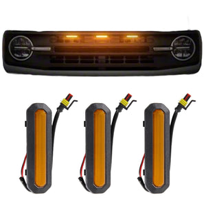 Lumen8 3PC Amber LED Grille Lights for 2021+ Ford Bronco Base & Black Diamond | bub6g3pcgrillebase