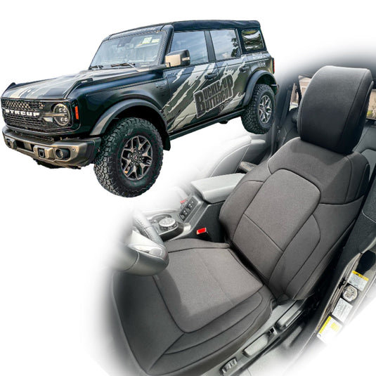 Buckle Up Off-Road Black Neoprene Seat Covers for 2021+ Ford Bronco 4 door
