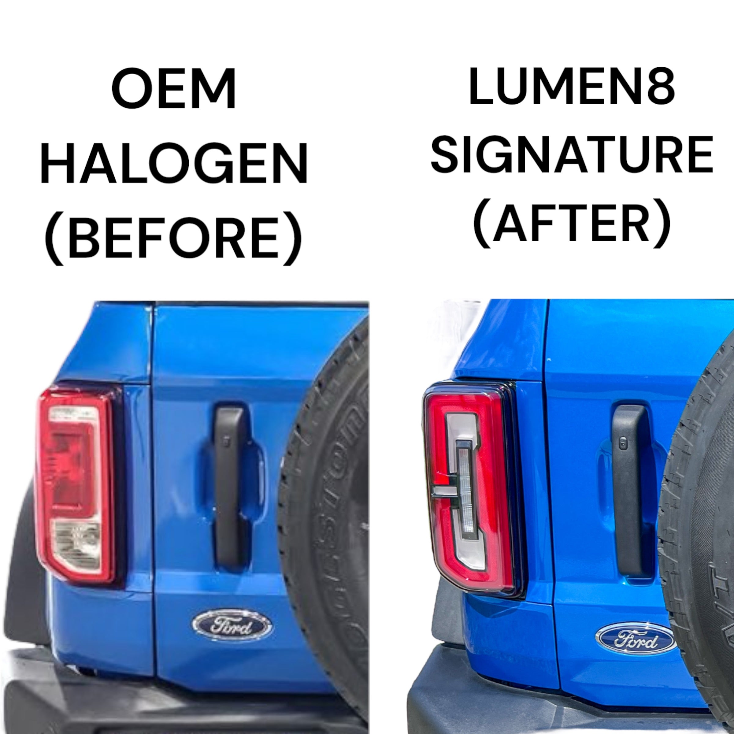 Lumen8 Signature OEM-Style Red Tail Lights for 2021+ Ford Bronco w/ HALOGEN Tail Lights ONLY