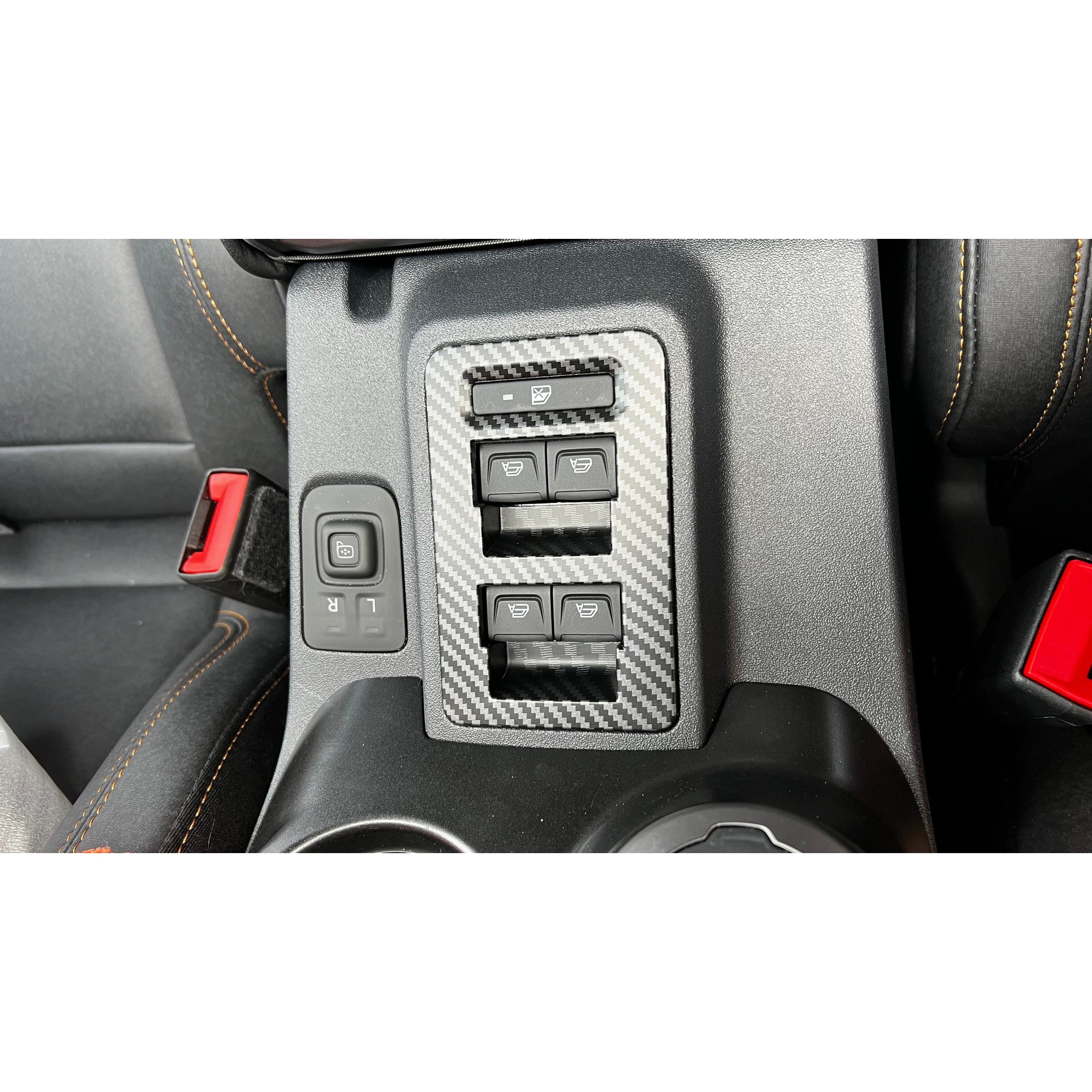 Buckle Up Off-Road 2pc Matte Carbon Window Switch Cover Kit for 2021+ Ford Bronco (4-Door)