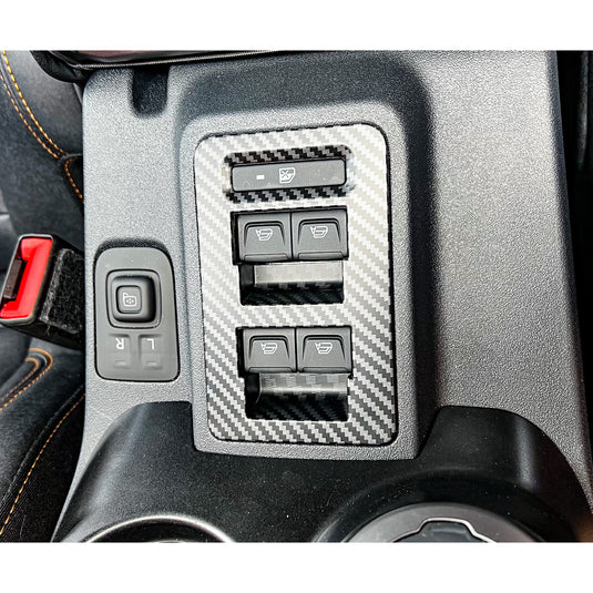 Buckle Up Off-Road 2pc Matte Carbon Window Switch Cover Kit for 2021+ Ford Bronco (4-Door)