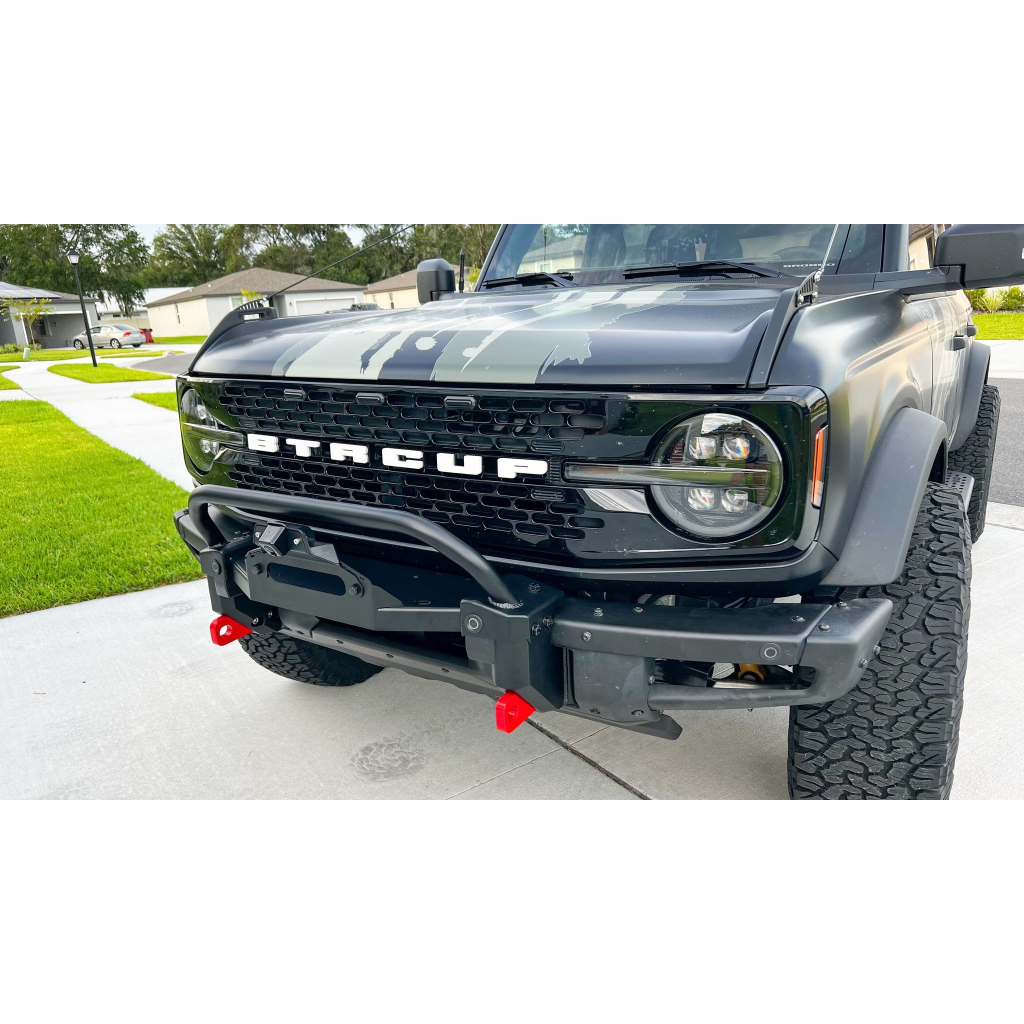 Buckle Up Off-Road Winch Mount with Bull Bar for 2021+ Ford Bronco with Modular or Capable Bumper & Raptor camera & sensor relocation included | bub6gwinchmountbar