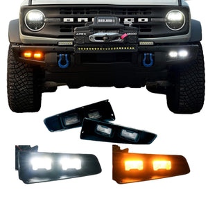 Lumen8 Hybrid R Dual Fog Light for 2021+ Ford Bronco with Modular Bumper & AUX Switches | bub6grhybridfogaux