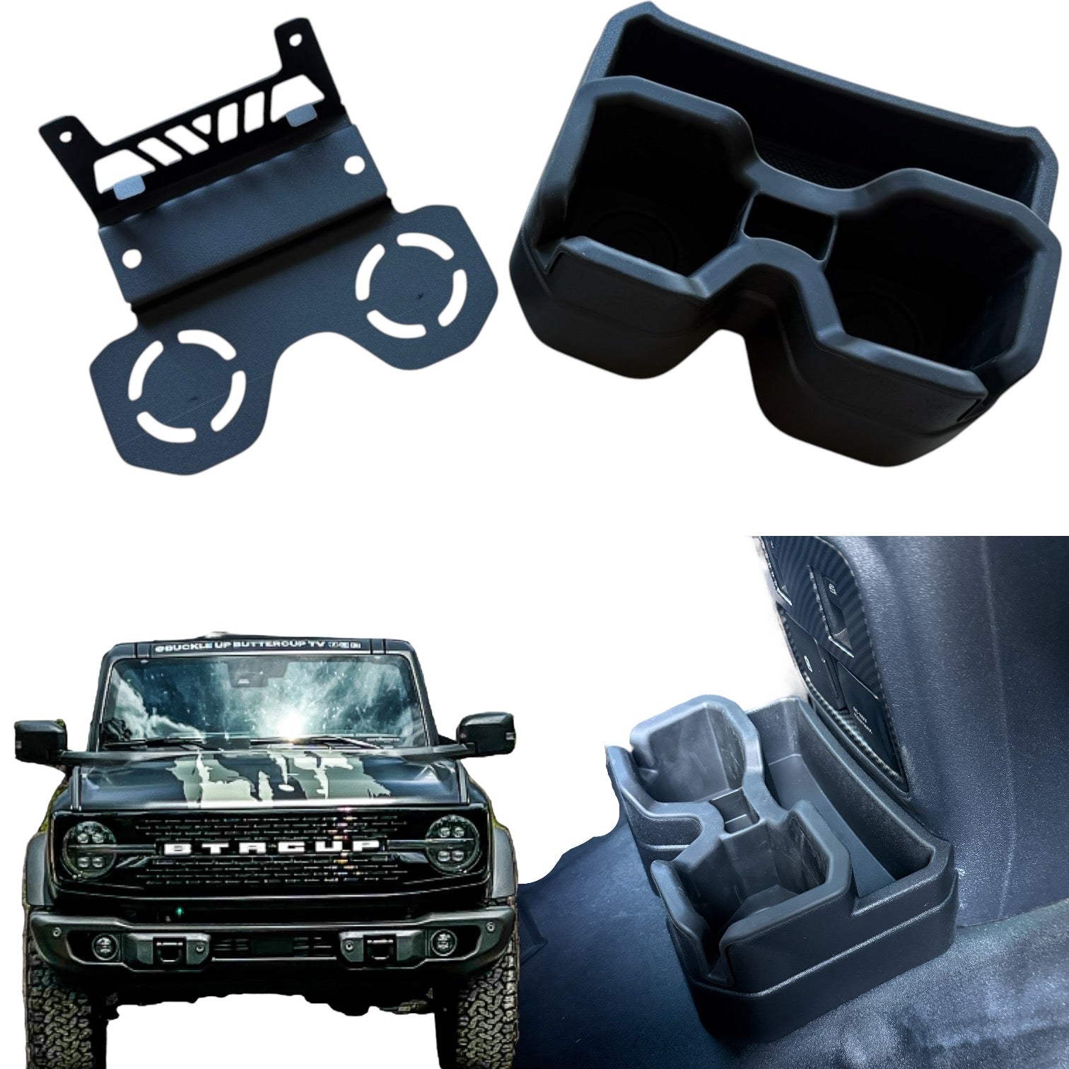 Buckle Up Off-Road V2 Rear Dual Cup Holder for 2021+ Ford Bronco