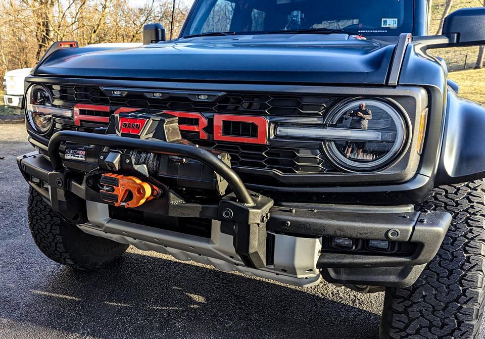 Buckle Up Off-Road Winch Mount with Bull Bar for 2021+ Ford Bronco with Modular or Capable Bumper & Raptor camera & sensor relocation included | bub6gwinchmountbar