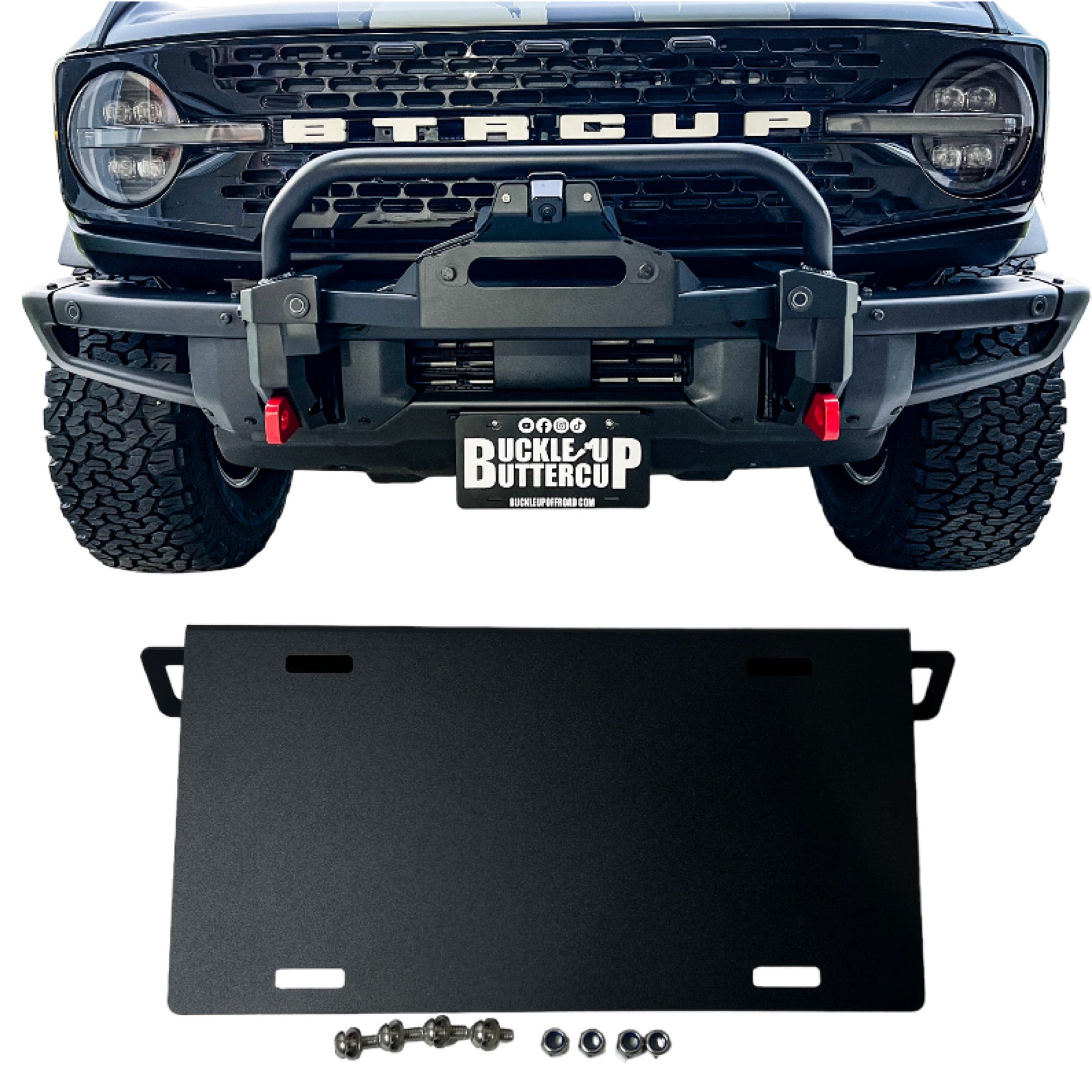 Buckle Up Off-Road License Plate Relocation Kit for 2021+ Ford Bronco with Modular Bumper