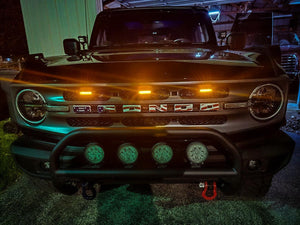 Lumen8 Grille Inserts with Amber Lighting 6pc Set for 2021+ Ford Bronco Big Bend & Outer Banks | bub6gobxgrille