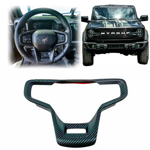 Buckle Up Off-Road Matte Carbon Steering Wheel Trim Cover for 2021+ Ford Bronco - Matte Carbon