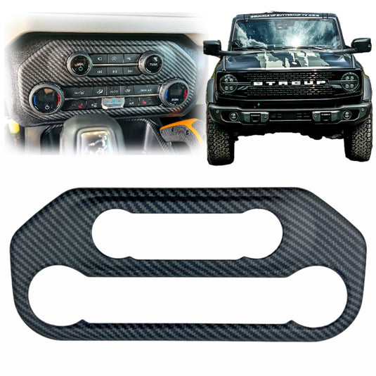 Buckle Up Off-Road Center Console Control Panel Cover for 2021+ Ford Bronco Matte Carbon
