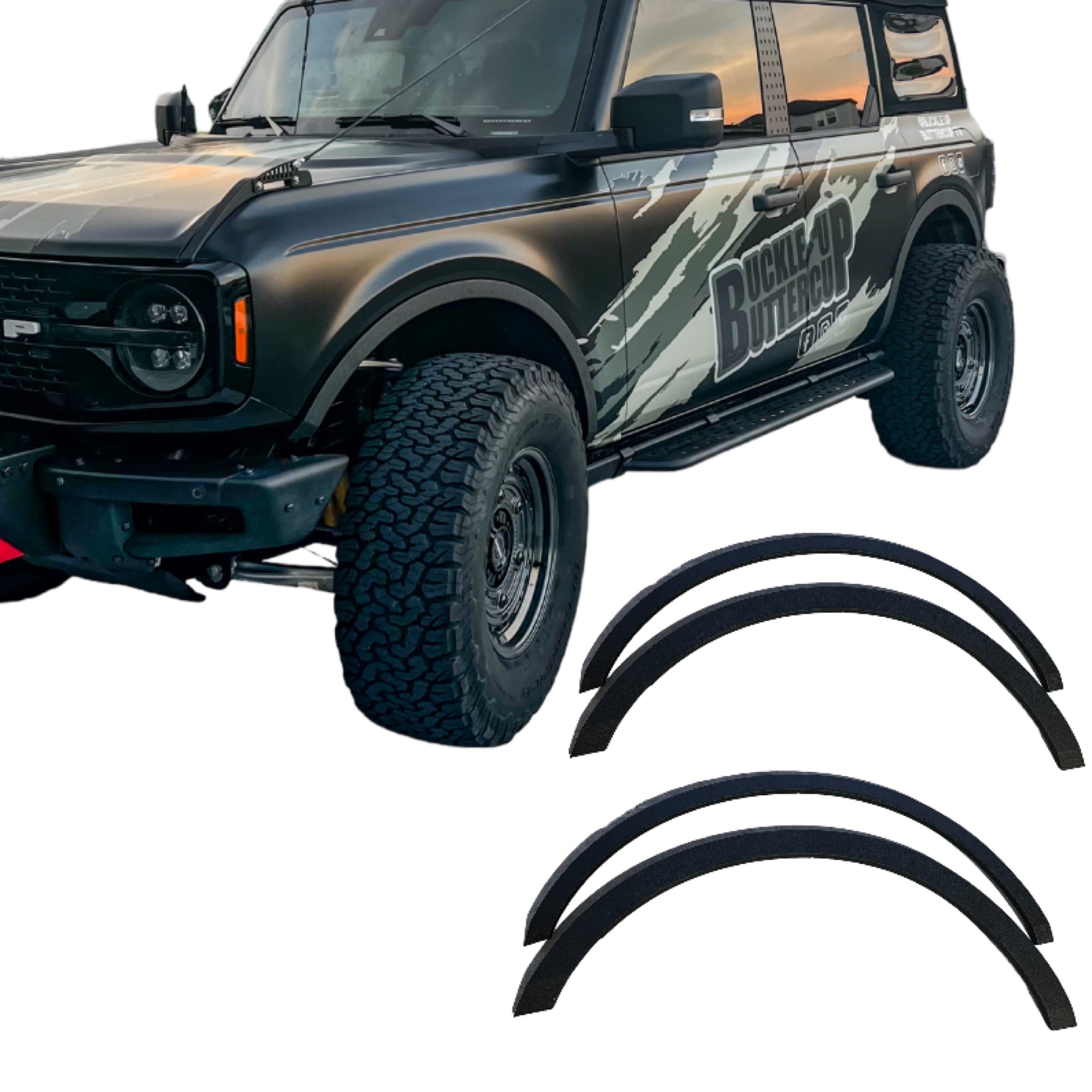 Buckle Up Off-Road Fender Flare Delete Kit for 2021+ Ford Bronco Set of 4