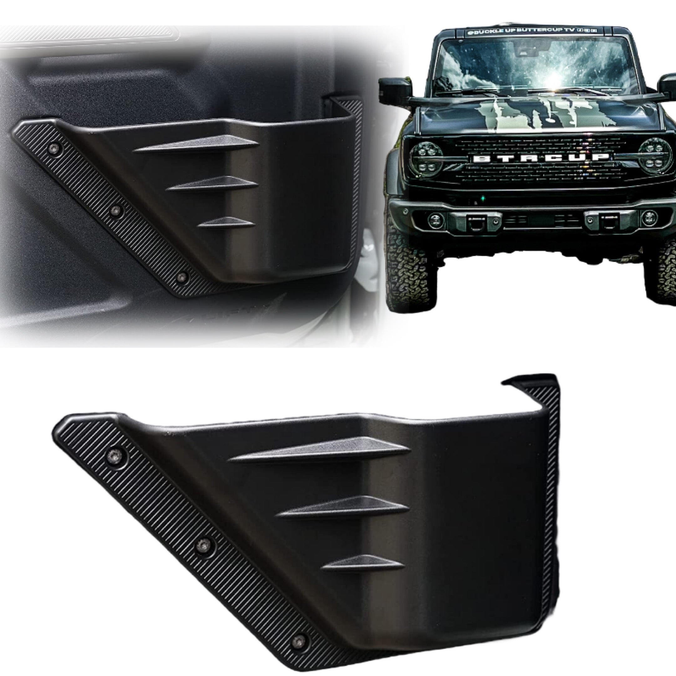 Buckle Up Off-Road ABS Front Door Storage Bins for 2021+ Ford Bronco