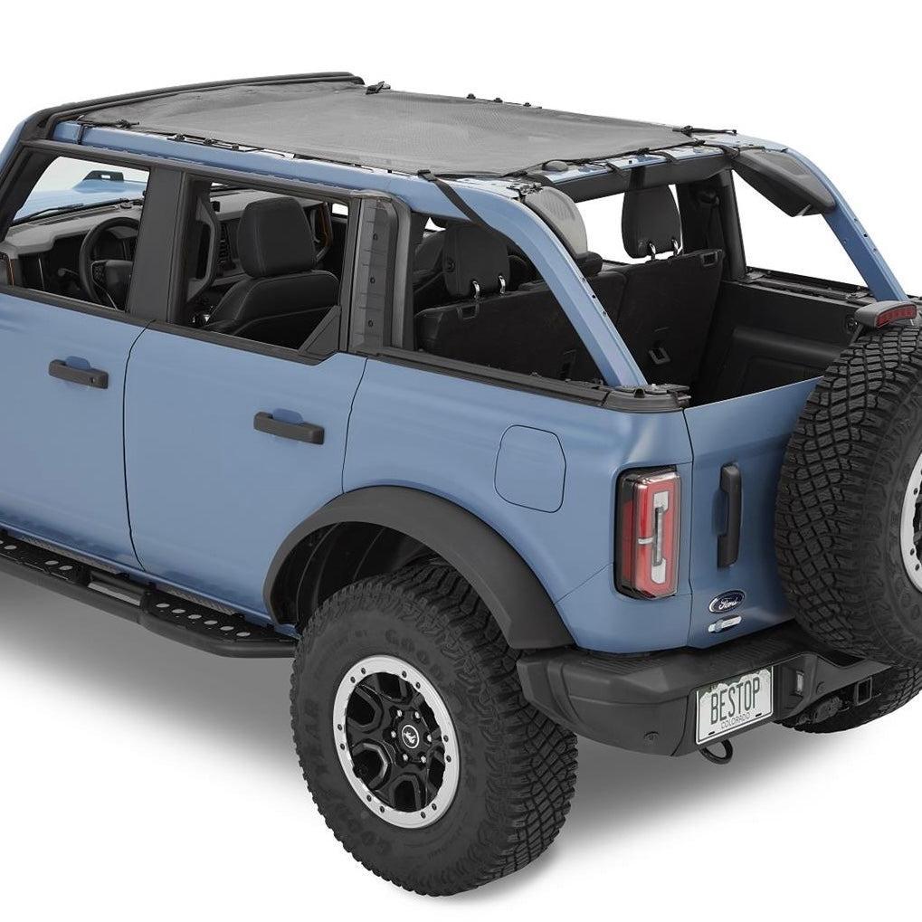 Bestop Safari Bimini Mesh Bikini Top for 2021+ Ford Bronco 4-Door - 52423-11