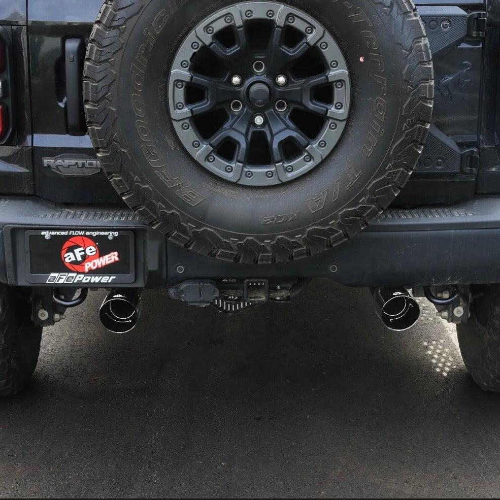 aFe Vulcan Series 3" 304SS Cat-Back Exhaust System w/ Black Tips - 2022+ Ford Bronco V6 3.0L TT