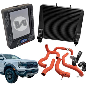 Power Package: Stage 2 Process (Red) West Charge Piping & (Black) Intercooler Kit with Ford Performance Tune for 2024+ Ranger Raptor