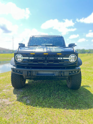 Buckle Up Off-Road Matte Black Hex Grille with Amber Lighting for 2021+ Ford Bronco