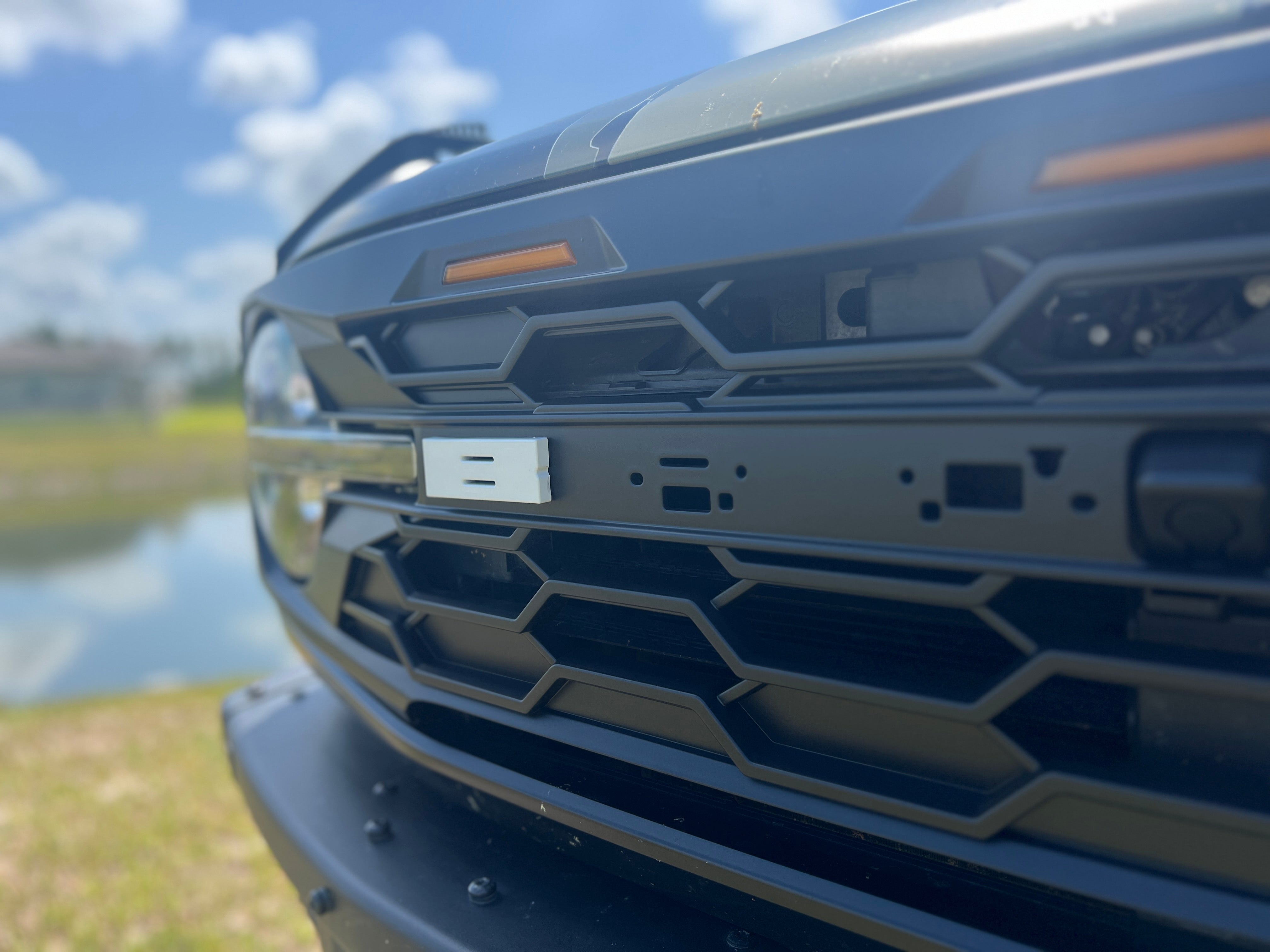 Buckle Up Off-Road Matte Black Hex Grille with Amber Lighting for 2021+ Ford Bronco