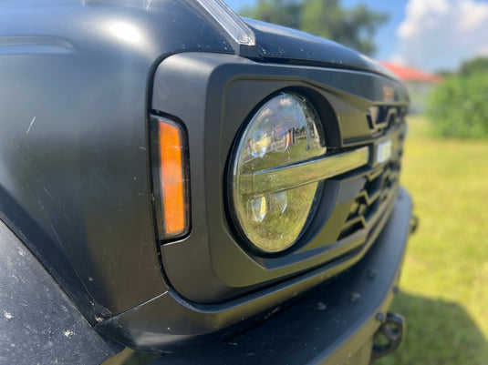 Buckle Up Off-Road Matte Black Hex Grille with Amber Lighting for 2021+ Ford Bronco