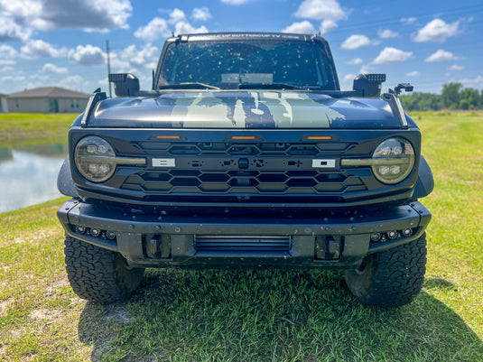 Buckle Up Off-Road Matte Black Hex Grille with Amber Lighting for 2021+ Ford Bronco