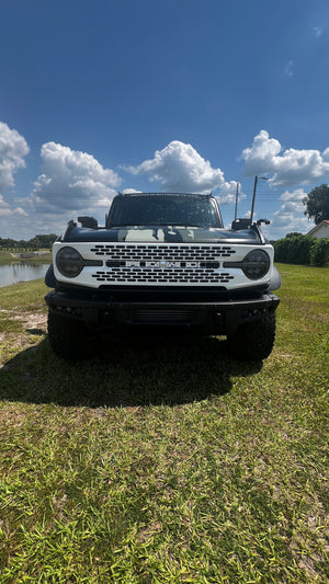 Buckle Up Off-Road Gloss White Grille for 2021+ Ford Bronco (Badlands-Style)