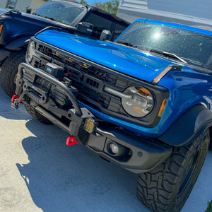 Buckle Up Off-Road R-Style Grille Matte Black with Amber Lighting for 2021+ Ford Bronco
