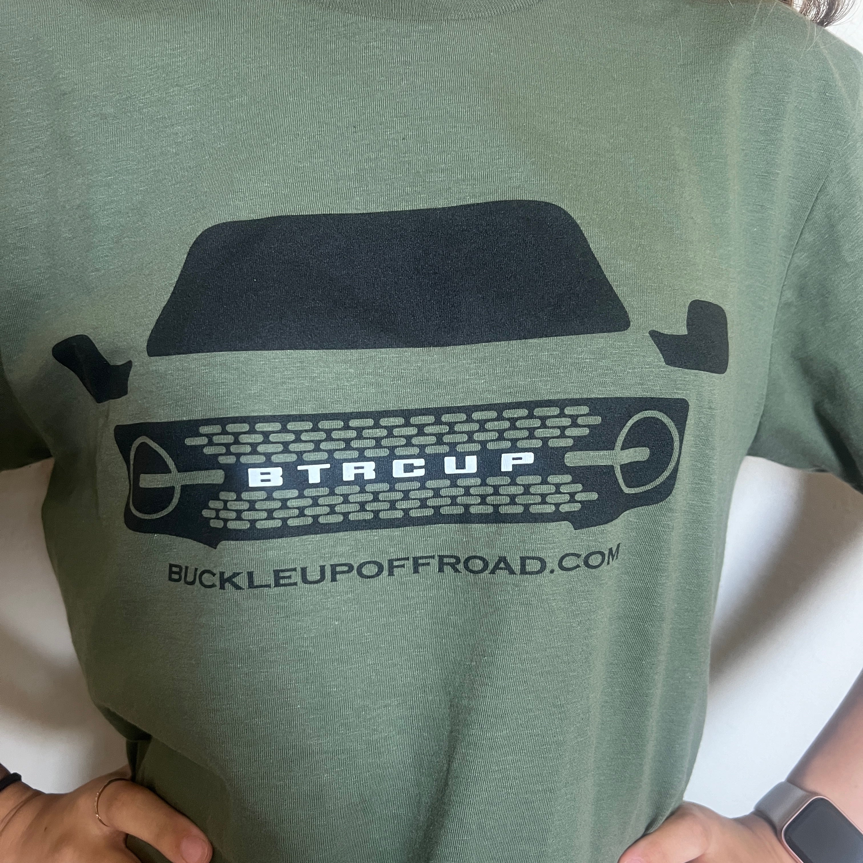 Buckle Up Off-Road Merch BTRCUP Bronco Grille T-Shirt - Military Green - Size 3XL