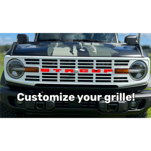 Buckle Up Off-Road Gloss White Vintage Grille for 2021+ Ford Bronco