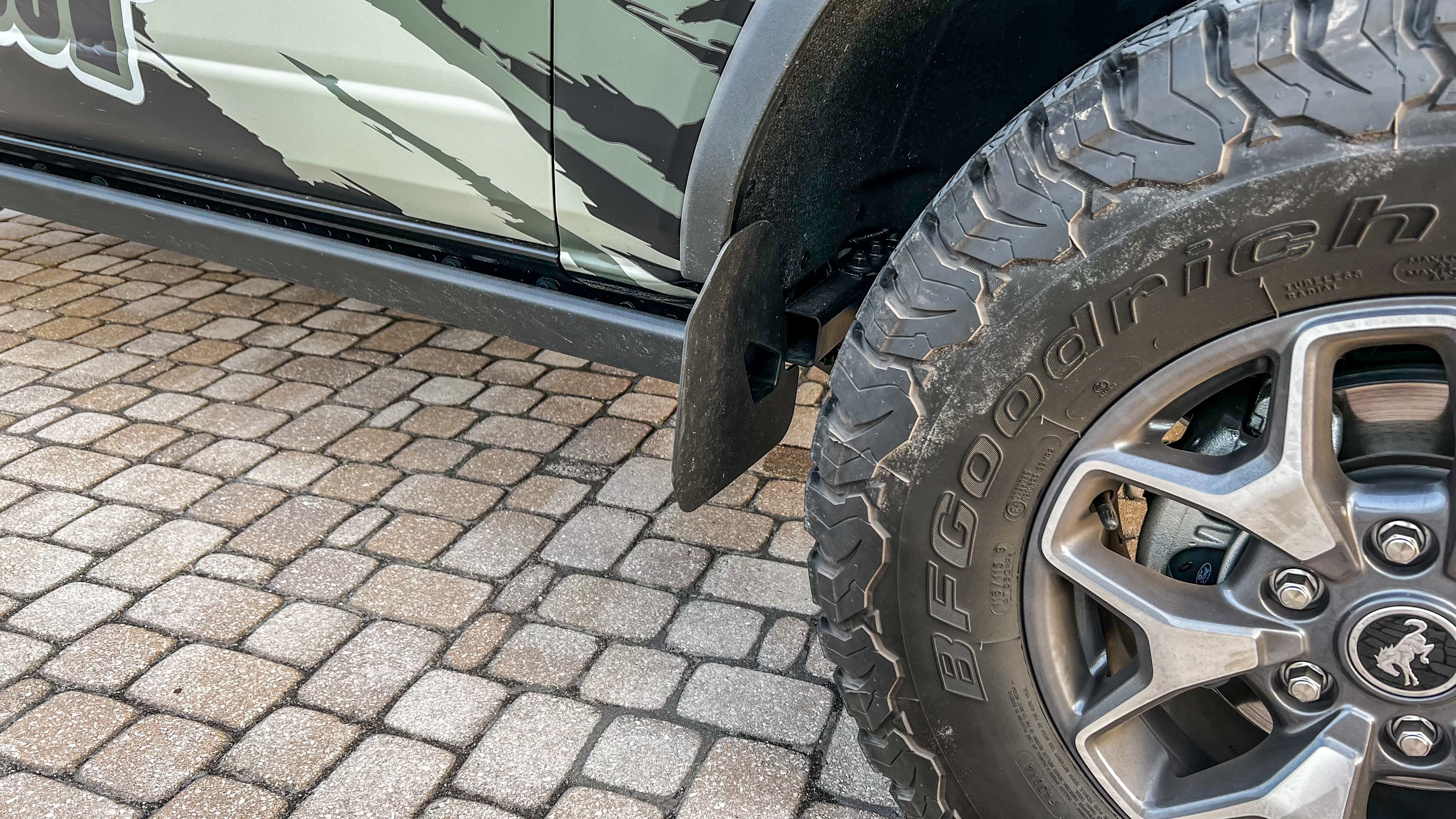 Buckle Up Off-Road Slide-In Rock Rail Mud Flaps For 2021+ Ford Bronco with Rock Rails | bub6gslideinflap