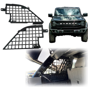 Buckle Up Off-Road Top Cargo Trunk Roll Bar Rear Window Molle Panels for 2021+ Ford Bronco 4Dr Set of 2 | bub6gtcargmol