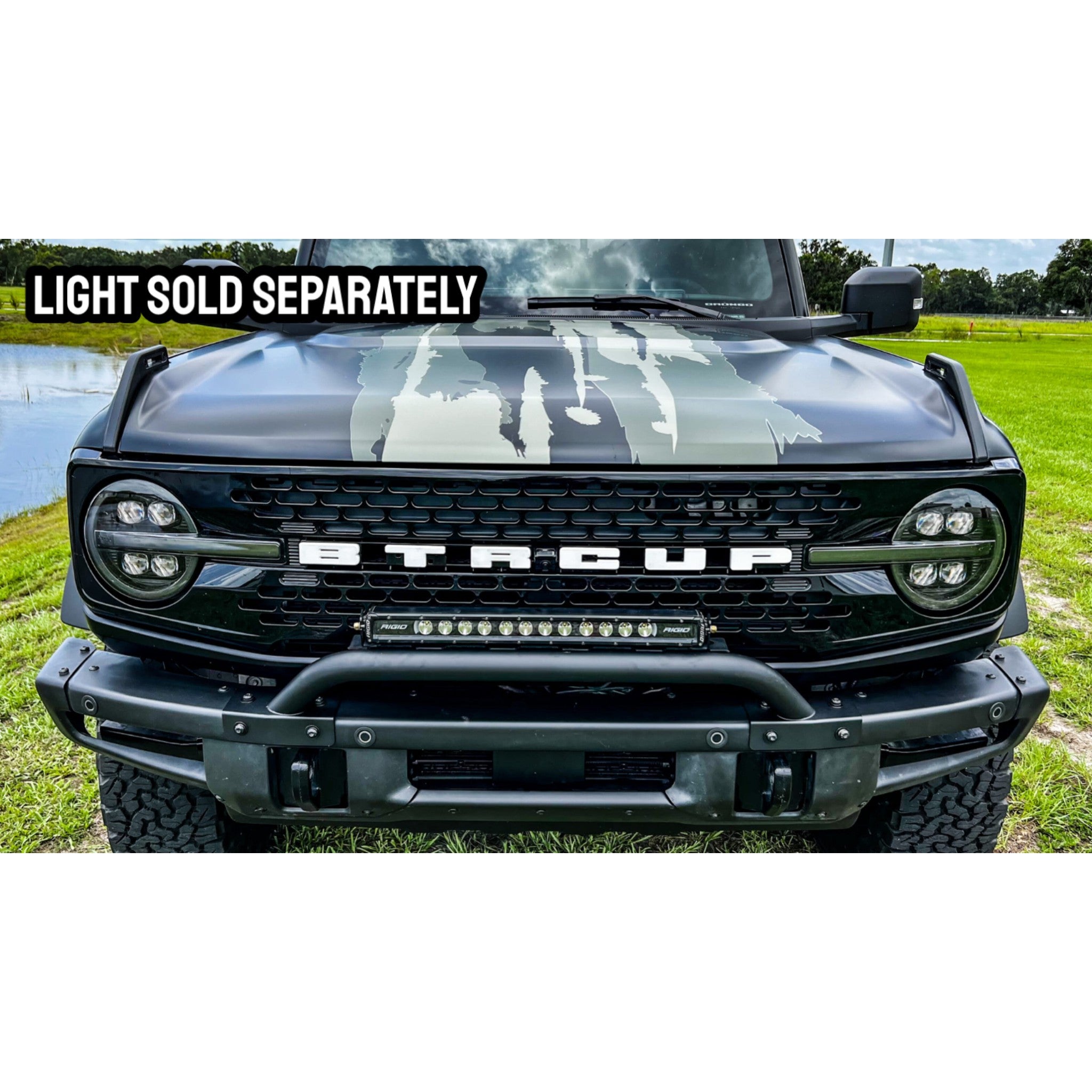 Buckle Up Off-Road Mini Bull Bar with Light Mount for 2021+ Ford Bronco with Modular Bumper | bub6gminibulllight