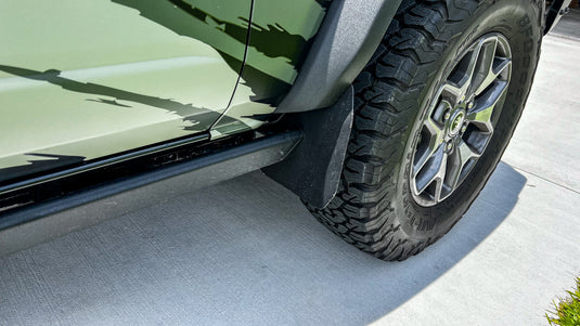 Buckle Up Off-Road Slide-In Rock Rail Mud Flaps For 2021+ Ford Bronco with Rock Rails
