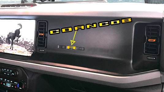 StickerFab CORNCOB Medium Overlay Universal Letters fit Dash Letters of 2021+ Ford Bronco