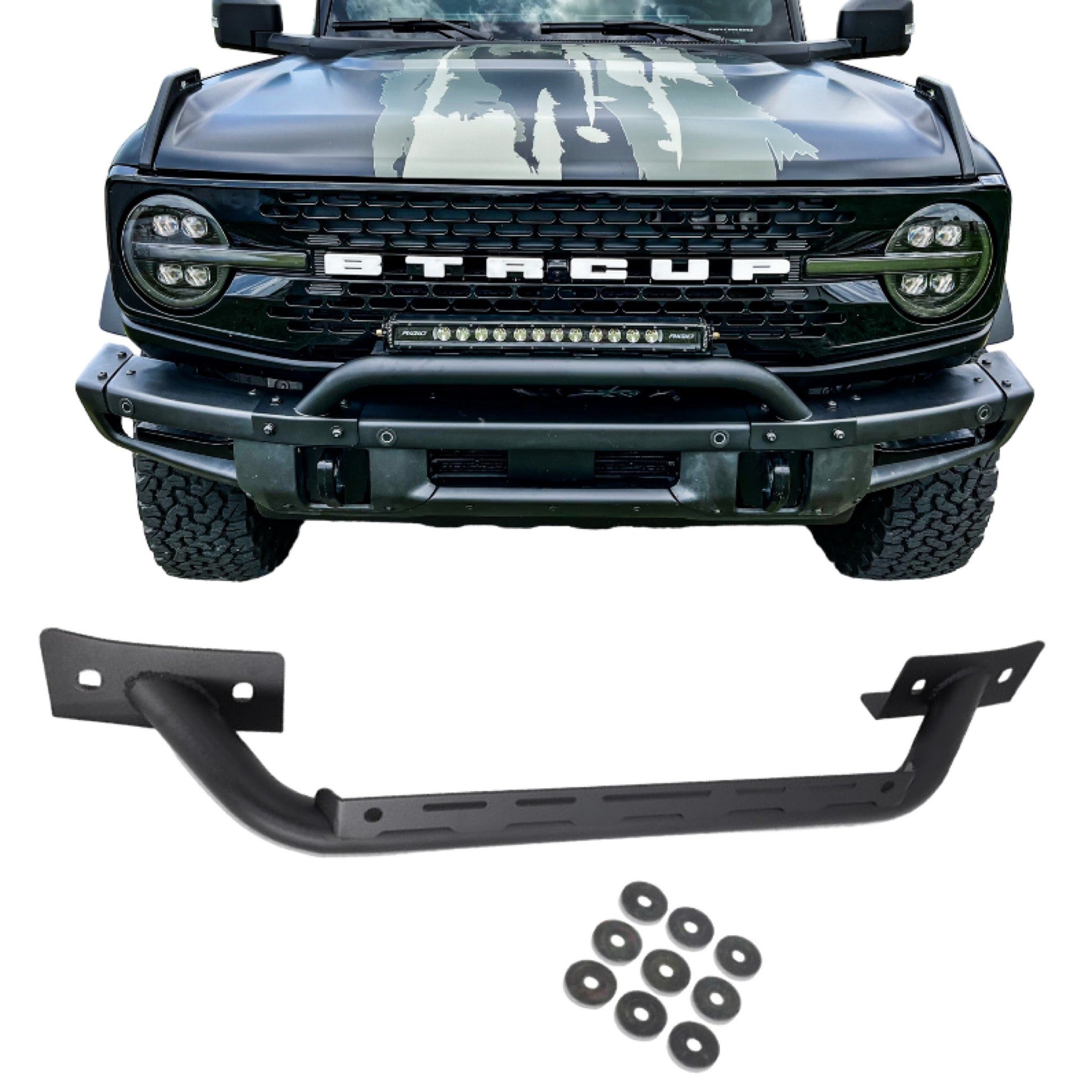 Buckle Up Off-Road Mini Bull Bar with Light Mount for 2021+ Ford Bronco with Modular Bumper | bub6gminibulllight