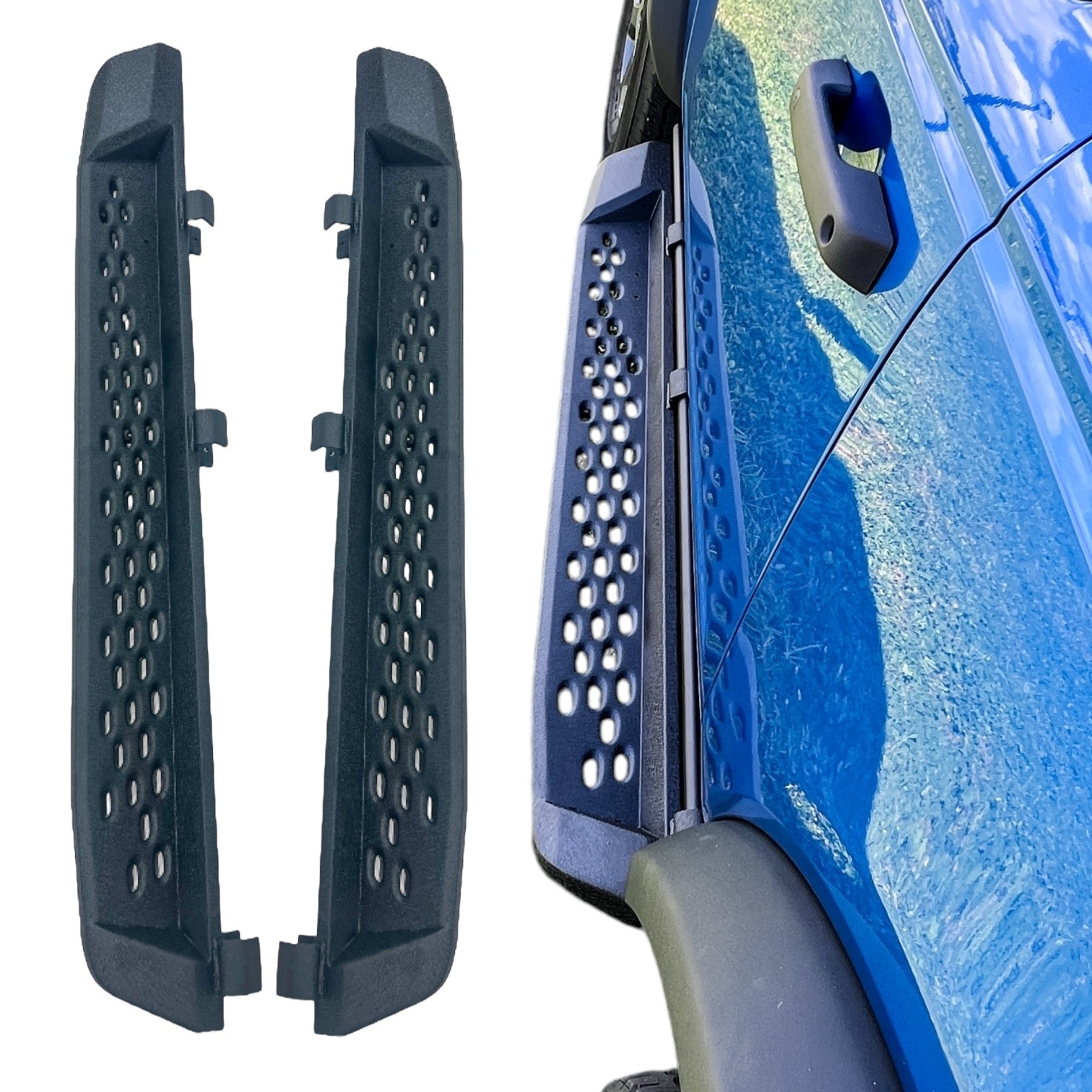 Buckle Up Off-Road 2DR Braptor Quick Release Side Steps (Raptor-Style) for 2021+ Bronco with Rock Rails