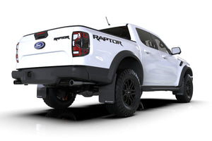 Rally Armor Mud flaps with Black Flap & Metallic Black Logo for 23+ Ford Ranger Raptor