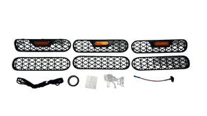 Lumen8 Grille Inserts with Amber Lighting 6pc Set for 2021+ Ford Bronco Big Bend & Outer Banks | bub6gobxgrille