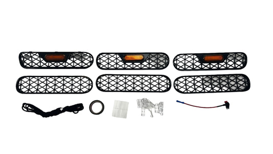 Lumen8 Grille Inserts w/ Amber Lighting 6pc Set for 2021+ Ford Bronco Big Bend & Outer Banks