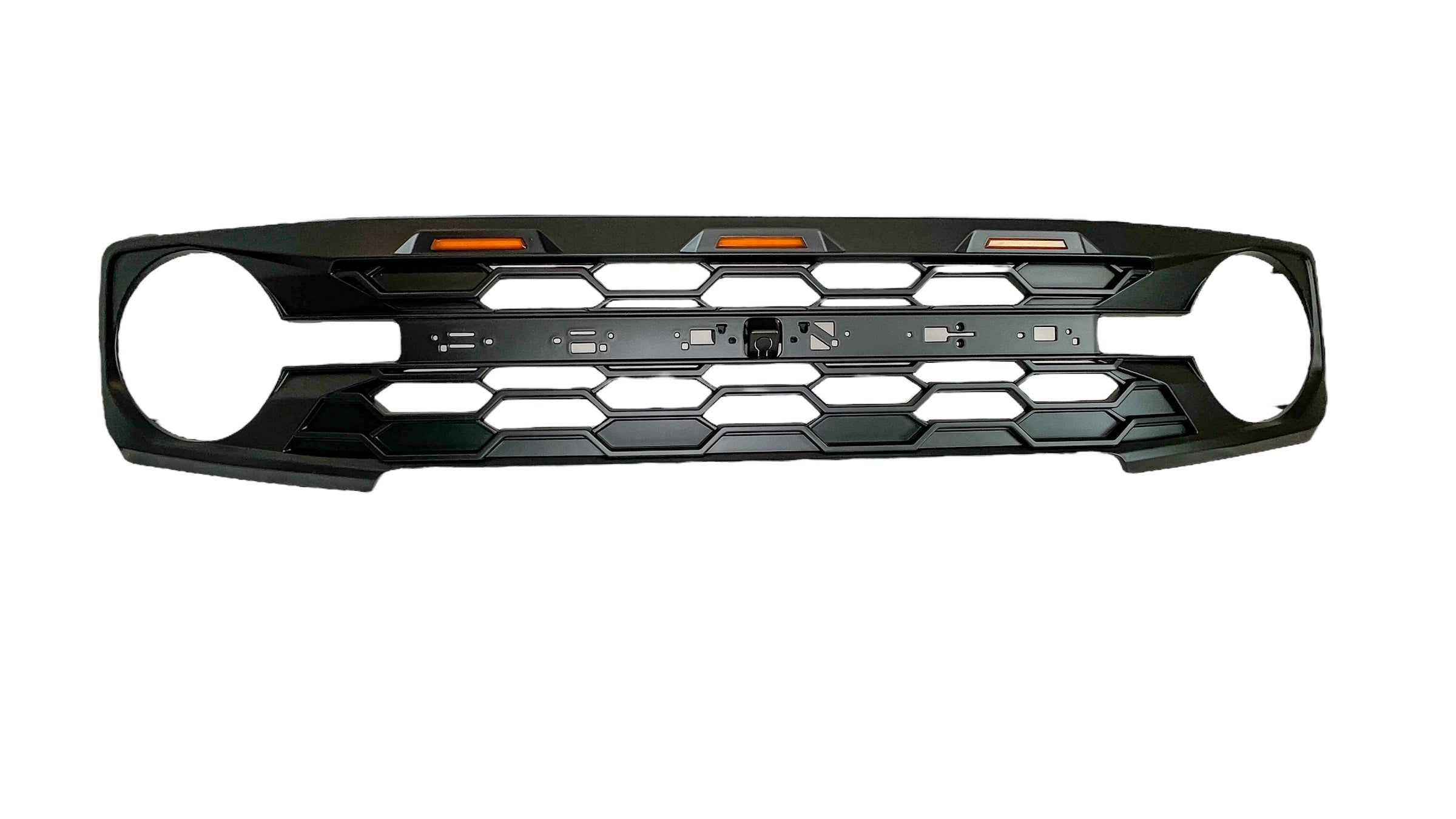 Buckle Up Off-Road Matte Black Hex Grille with Amber Lighting for 2021+ Ford Bronco