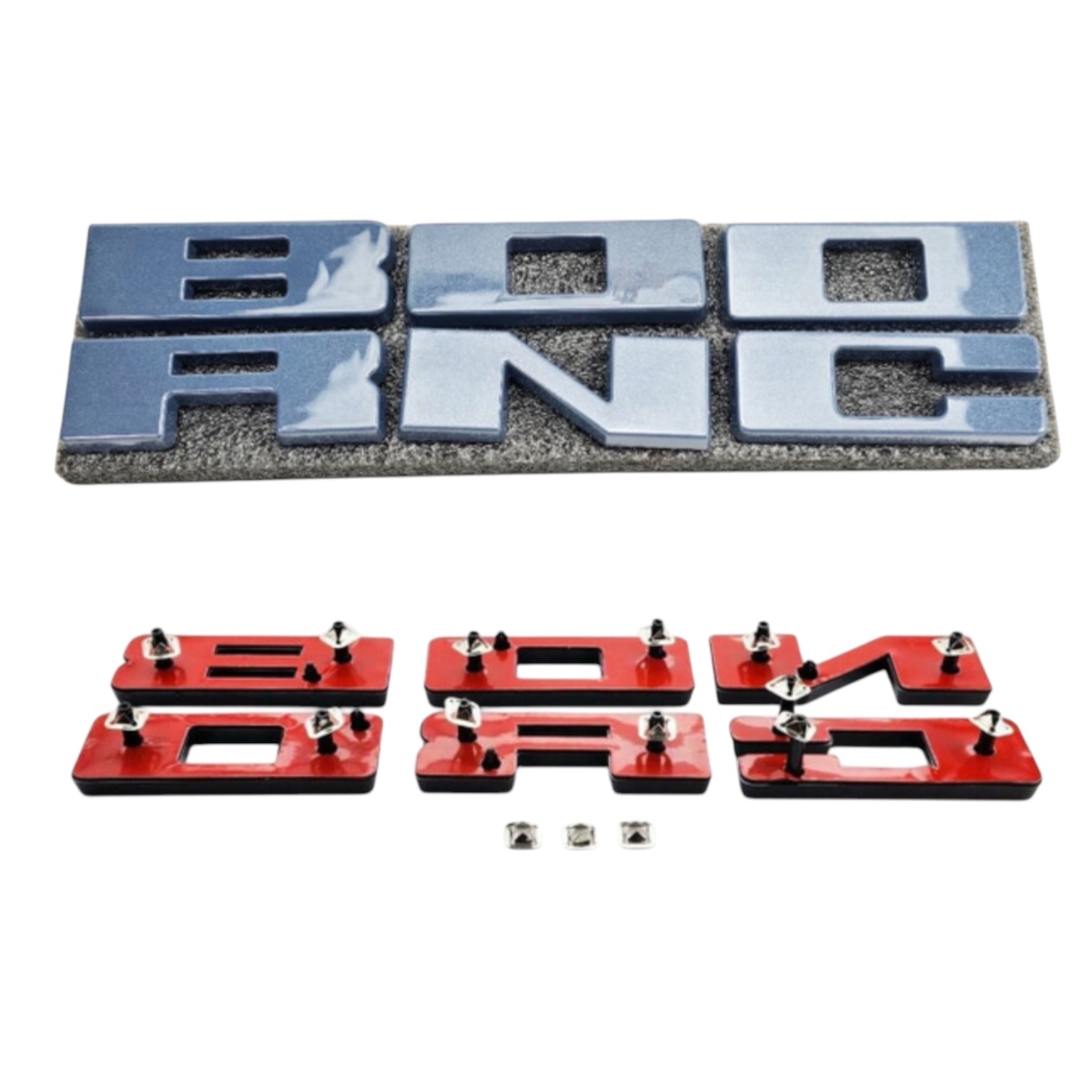 UPR Bronco Grille Replacement Letters for 2021+ Ford Bronco (Azure Gray) | UPR-3683-19